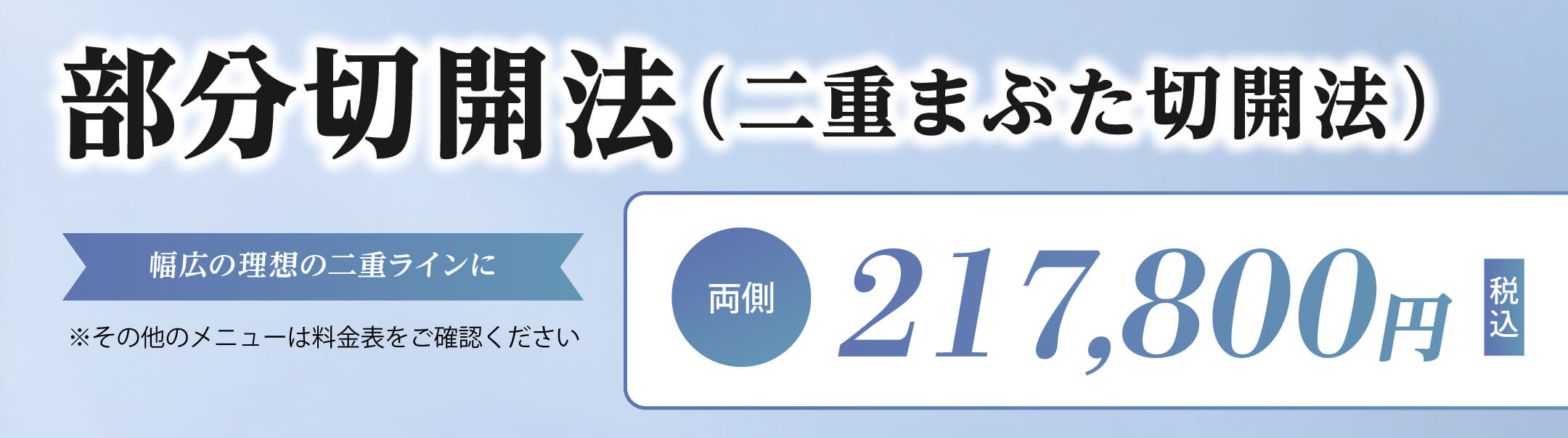 部分切開法（二重まぶた切開法）　217,800円税込