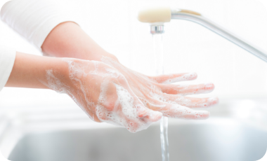 手洗いや清潔保持を心がける